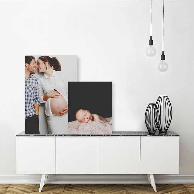 Custom framing on canevas without moulding.