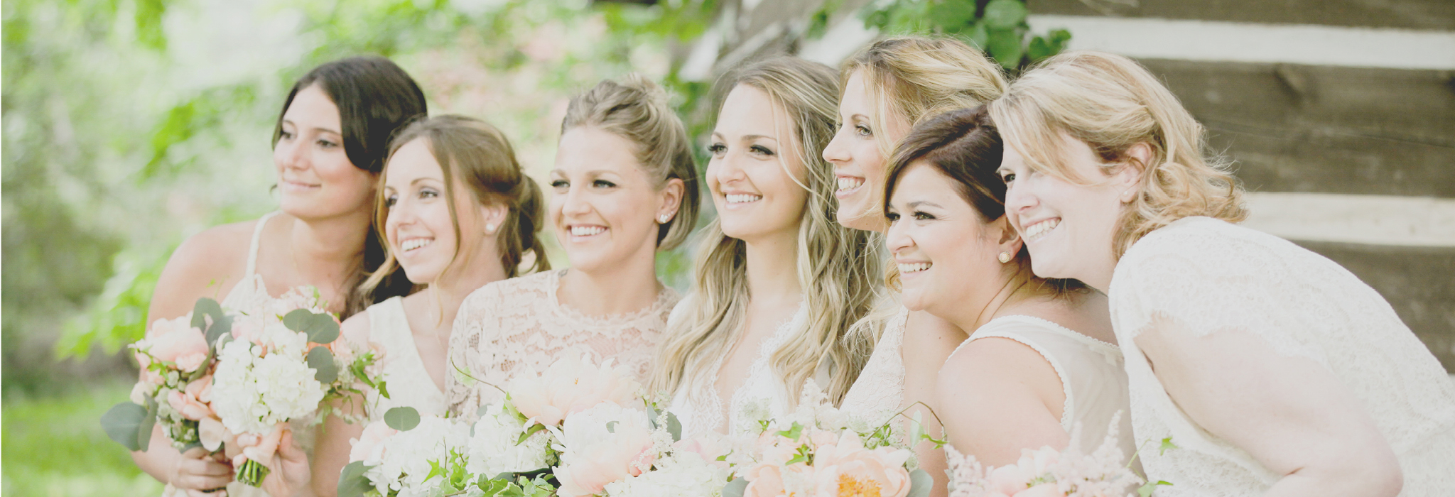 Photo of a bride and her bridesmaids.