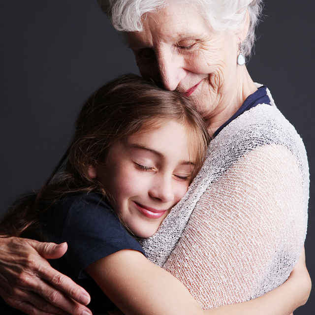 Photo of a grandmother and her daughter.