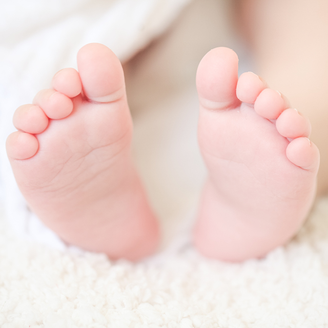Photo of a newborn's feet.